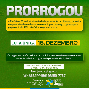 Prorrogação de pagamento do IPTU